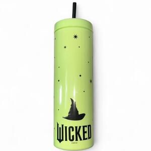 Wicked Tall Lime Green Black BPA Free Tumbler with Straw 29.5oz